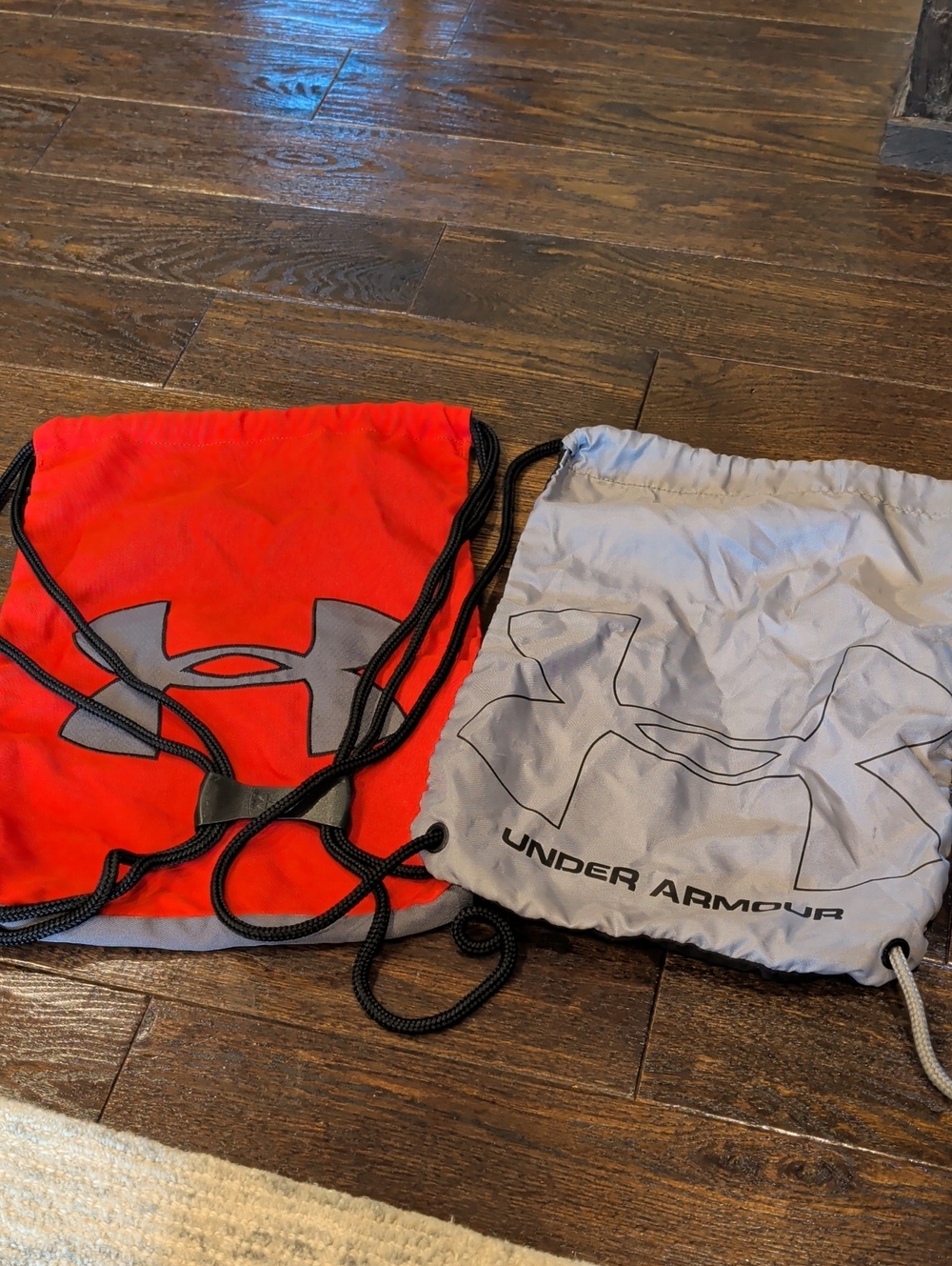 Under Armour Red and Light Gray Men’s Drawstring Belt Bags